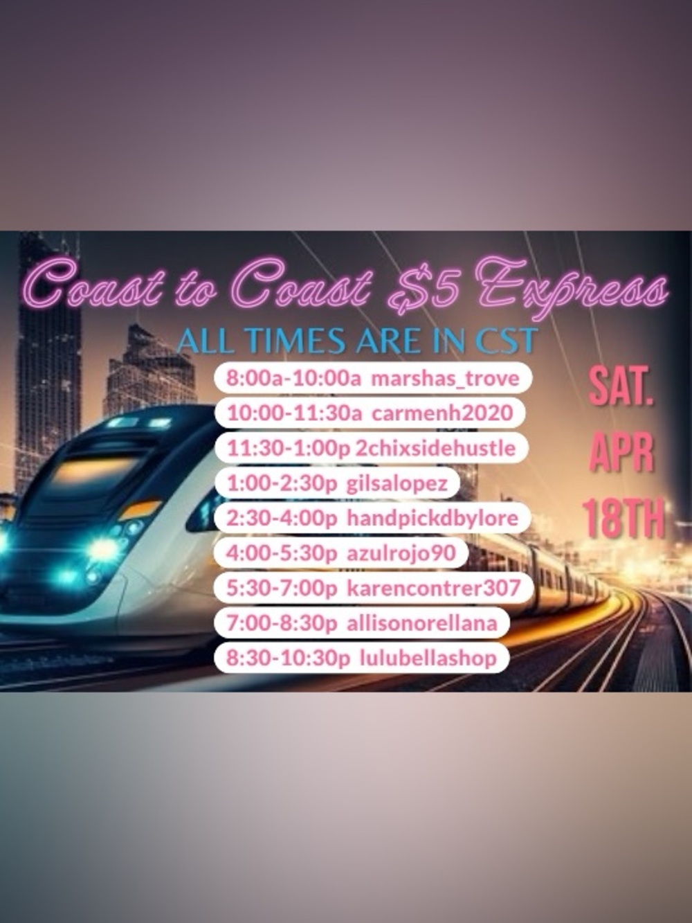 Coast to Coast $5 Express is live 4/18
